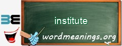 WordMeaning blackboard for institute